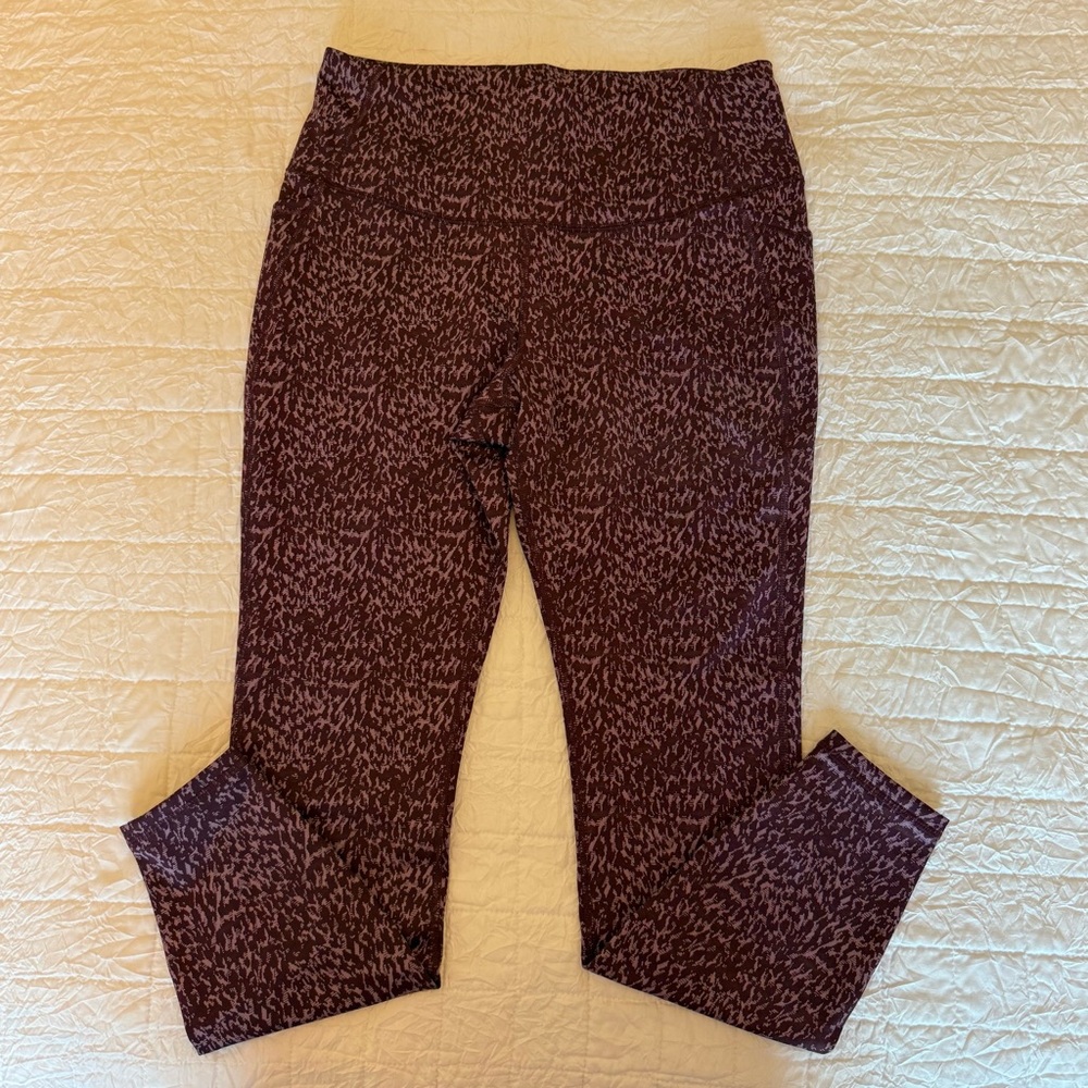 All in Motion Maroon and Pink Active Leggings